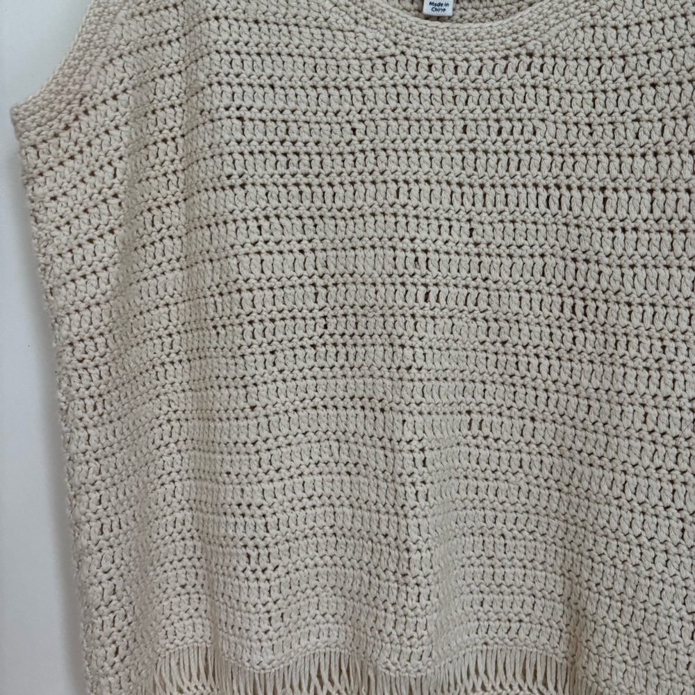 Cloud Chaser Cream Knit Fringe Tank Top - Picture 5 of 7